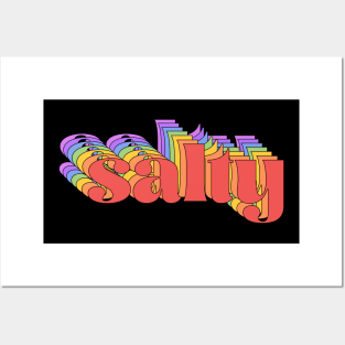 Meme: salty (bright rainbow retro letters) Posters and Art